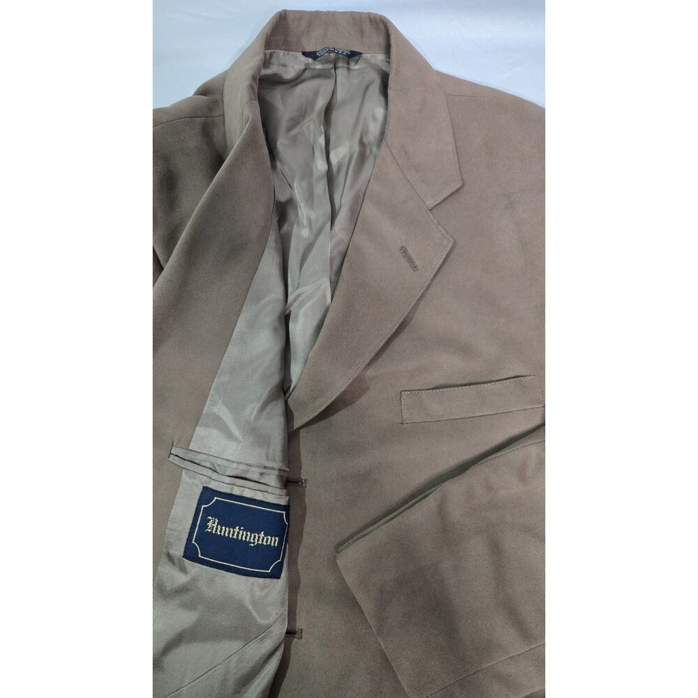 Vtg 90s Ivy Style Patch Pocket 3 Roll 2 Tweed Suede Sport 43 Coat/Jacket Preppy